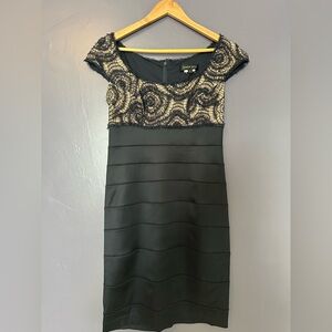 TADASHI SHOJI Cap Sleeve Knee Length Bandage Cocktail Wedding Guest Dress Size 6